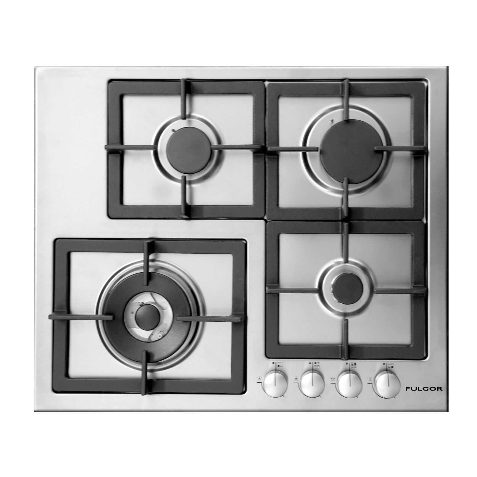 مسطح غاز فولجر، 60 سم، 4 شعلات، ستانلس ستيل - HFG64LG4BFT