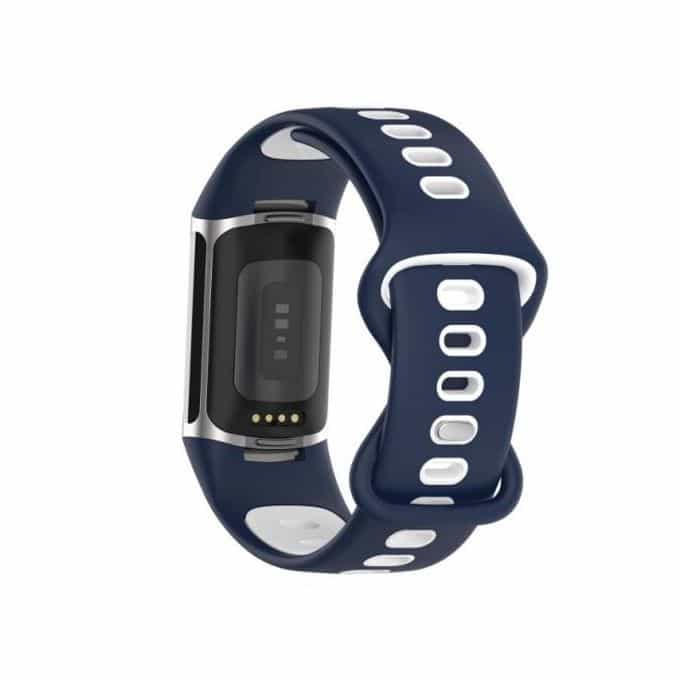 سوار سيليكون لساعة سمارت فيتبت تشارج 5 - ابيض وازرق